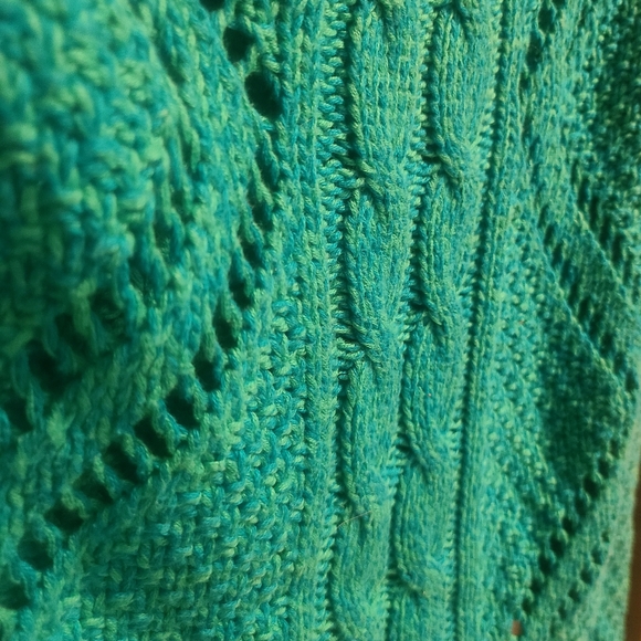 AEO Open Cable Knit Aquamarine Sweater - Picture 7 of 8